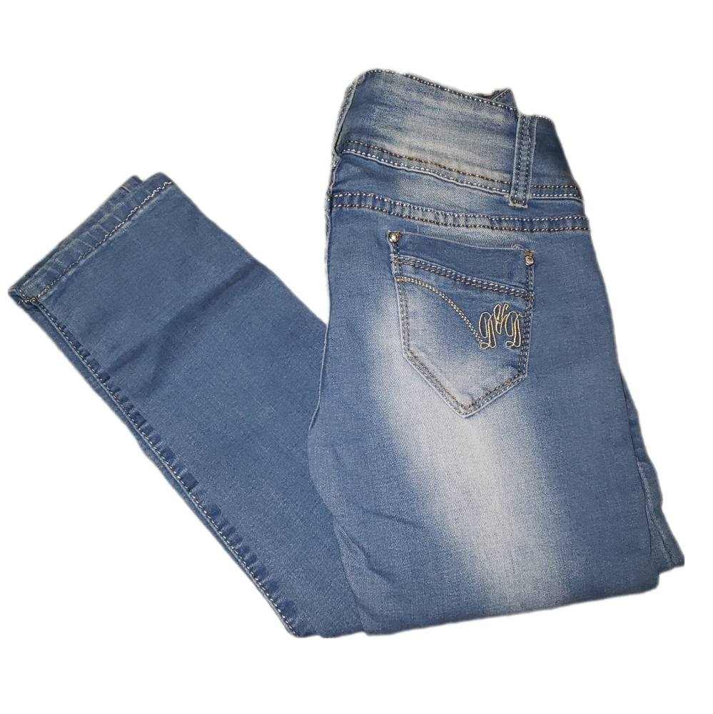 Miss Natalie Denim Division Rhinestone Trim Jeans - Sz S 42